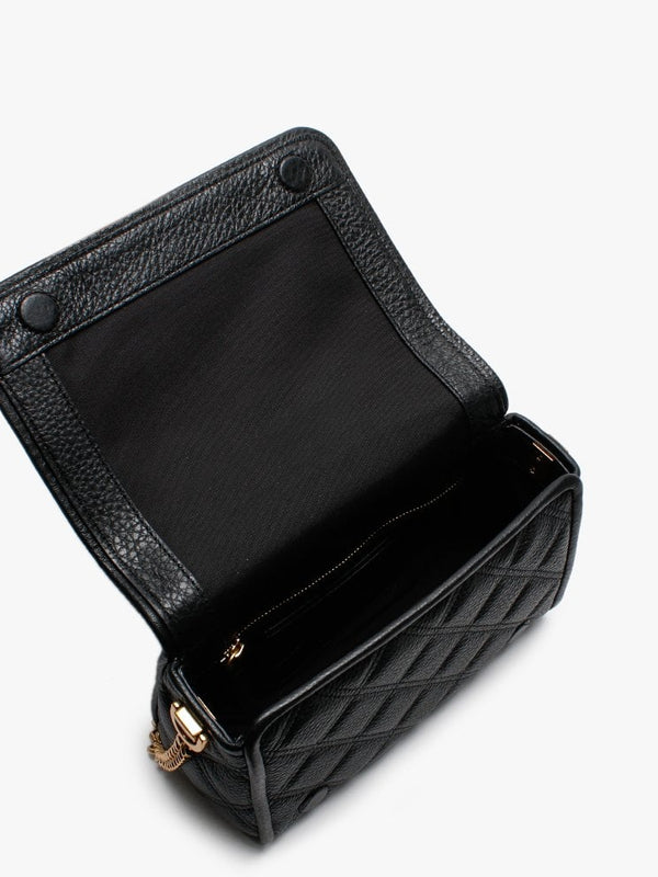 Naomi Quilted Black Leather Shoulder Bag
