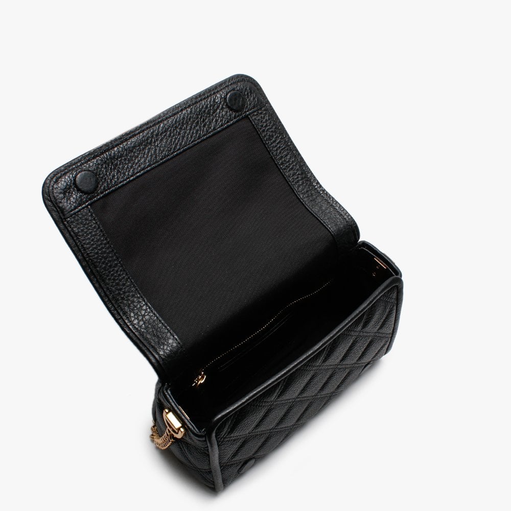 Naomi Quilted Black Leather Shoulder Bag