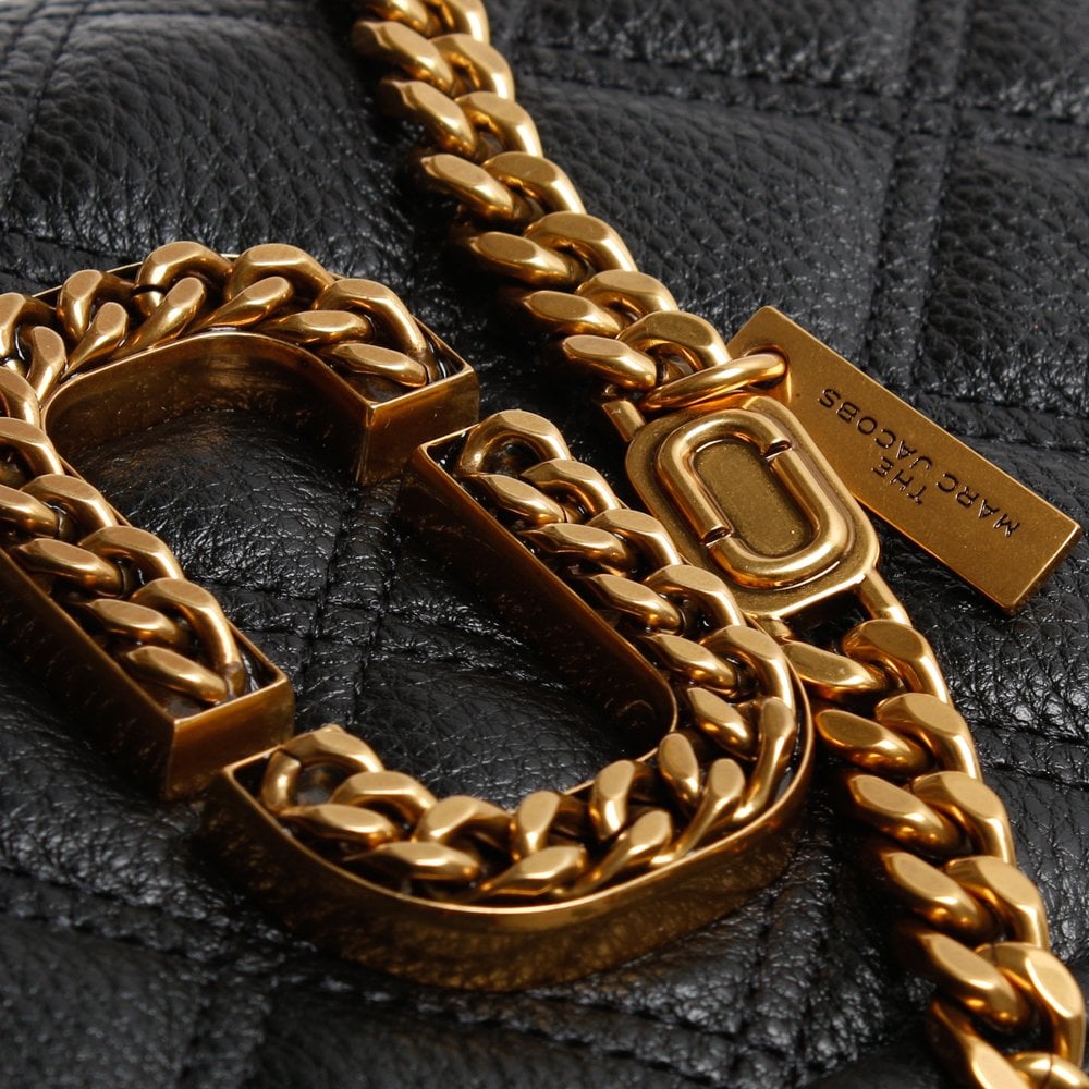 Naomi Quilted Black Leather Shoulder Bag
