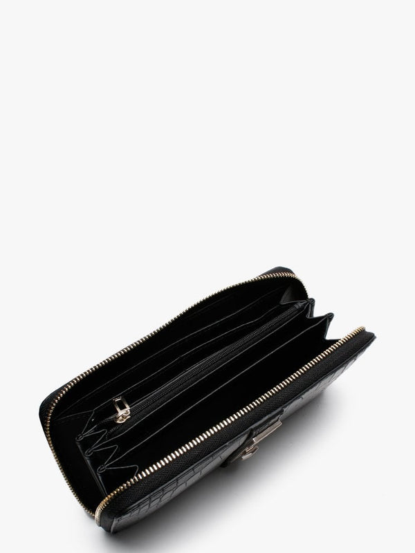 Asher Black Zip Around Wallet