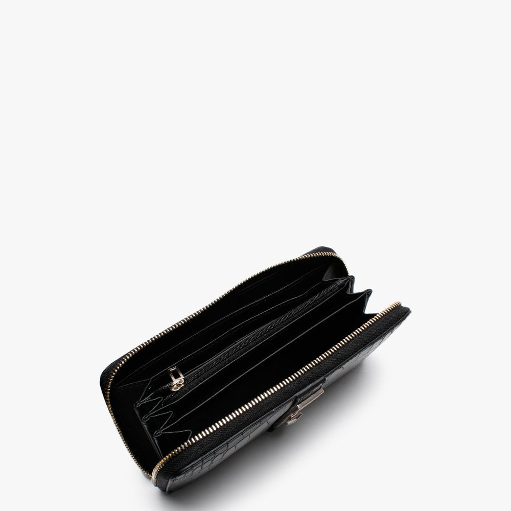 Asher Black Zip Around Wallet