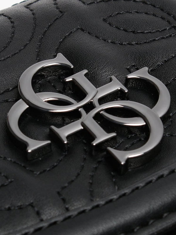 Mini New Wave Black Quilted Logo Cross-Body Bag