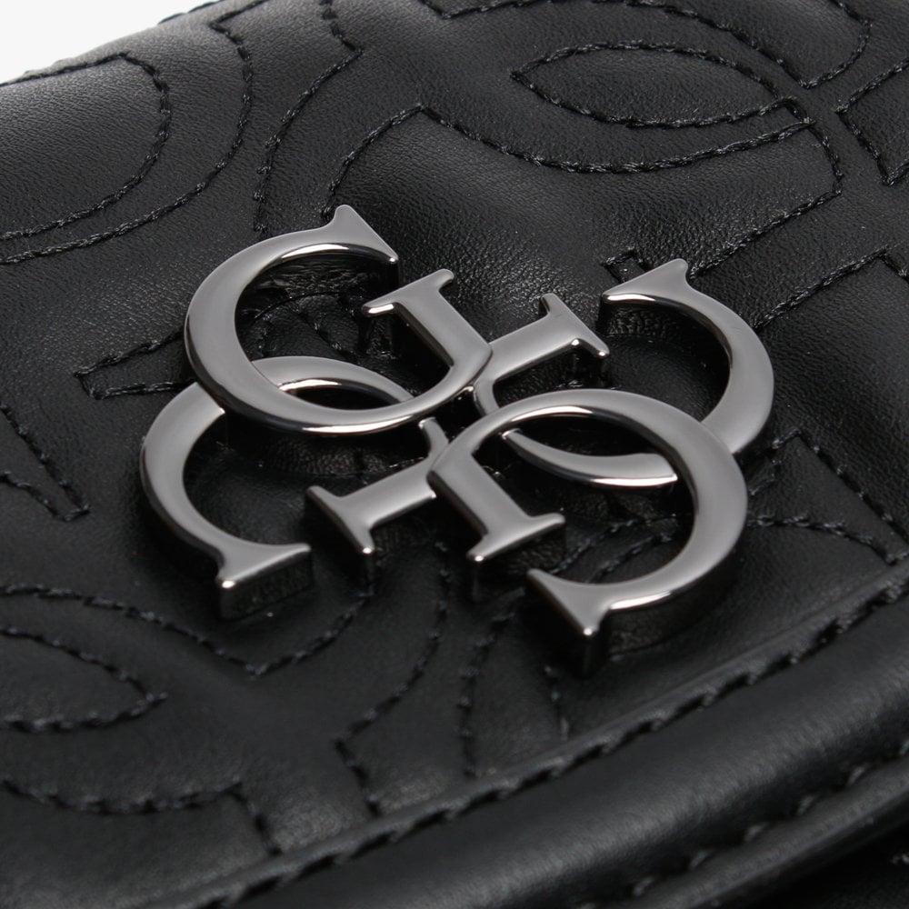 Mini New Wave Black Quilted Logo Cross-Body Bag