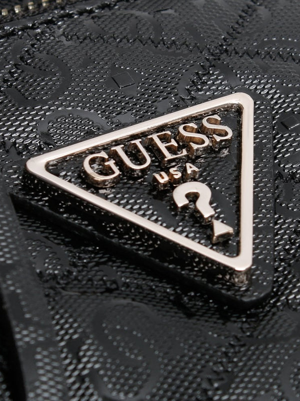 Astrid Black Quilted Logo Backpack