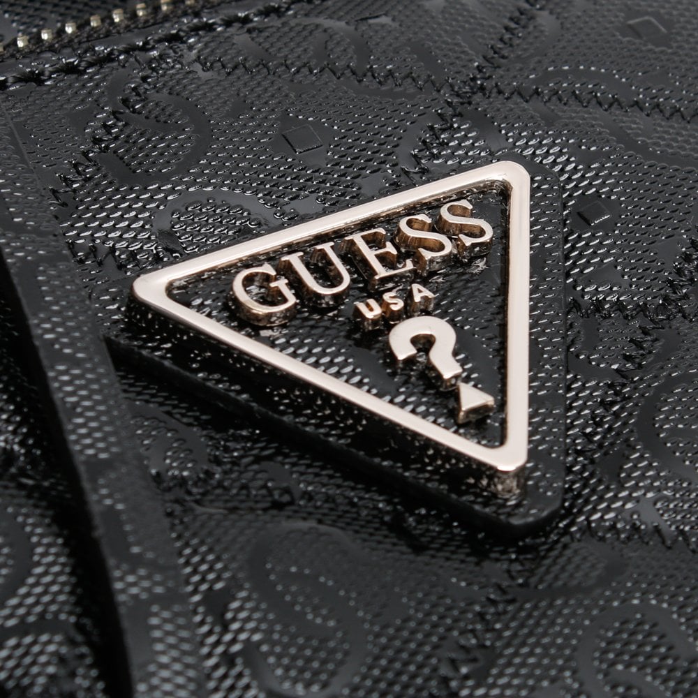Astrid Black Quilted Logo Backpack