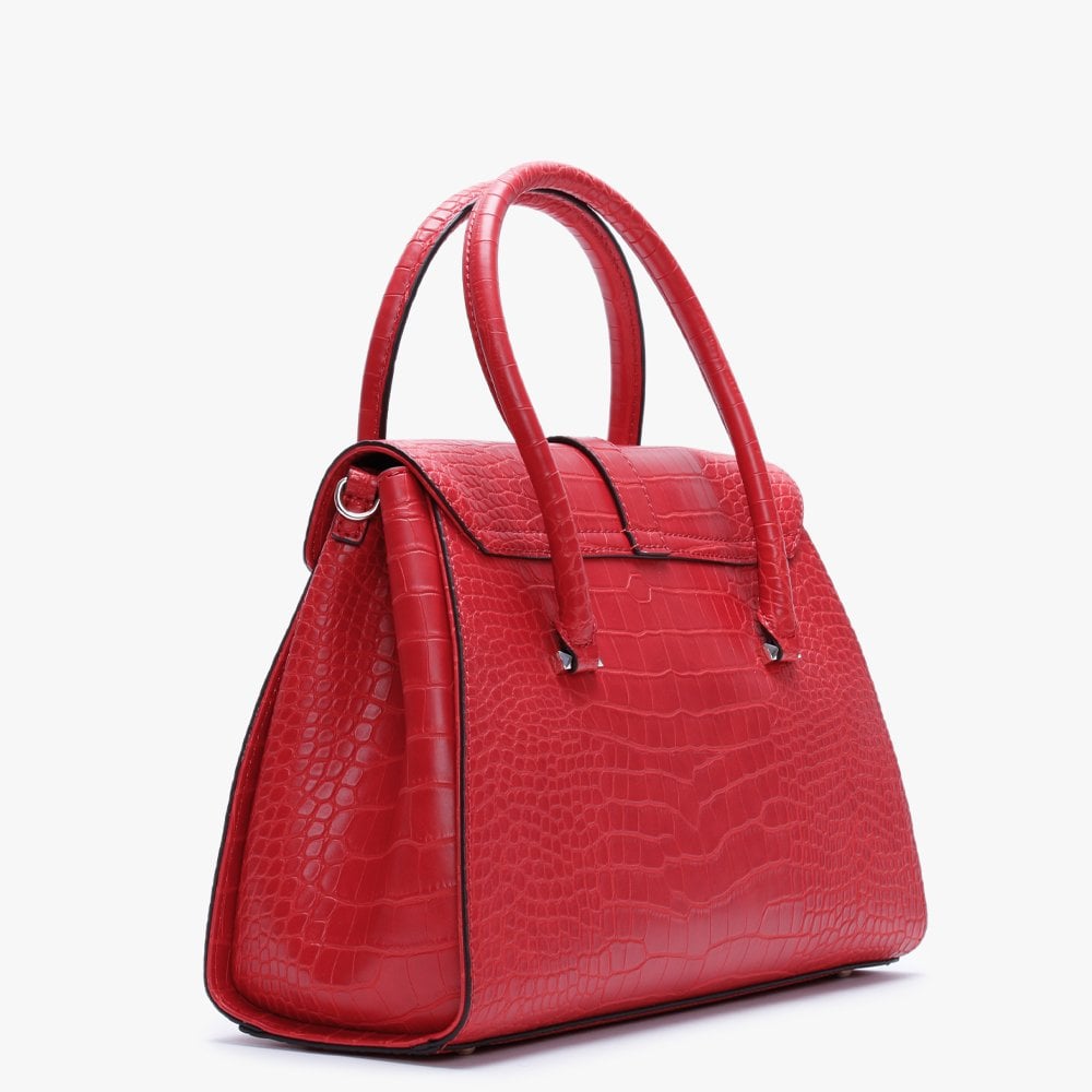 Asher Red Moc Croc Satchel Bag
