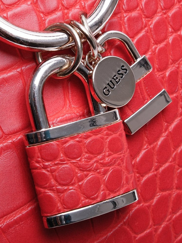 Asher Red Moc Croc Satchel Bag