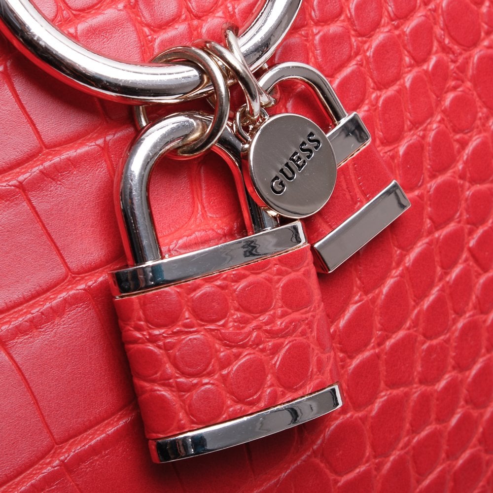 Asher Red Moc Croc Satchel Bag