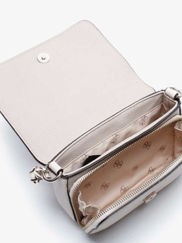 Annarita Taupe Textured Mini Cross Body Bag