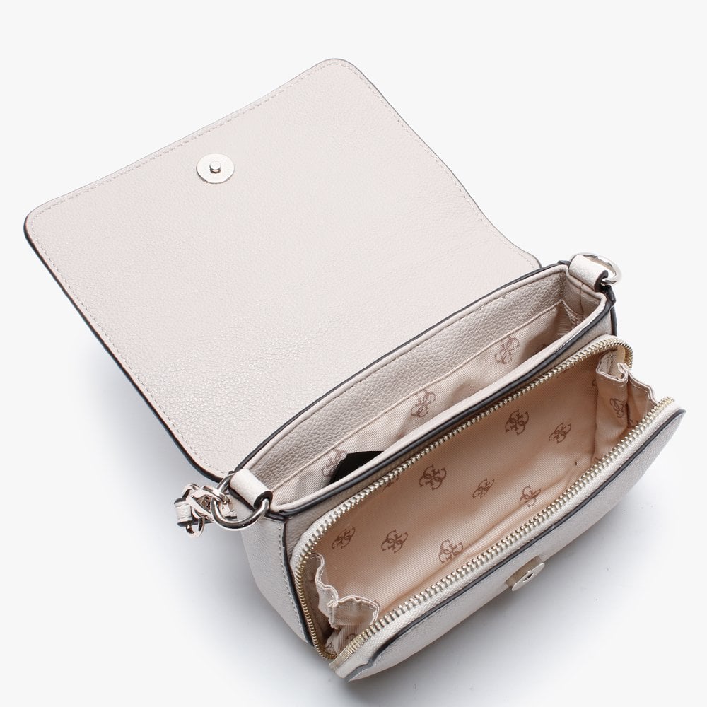 Annarita Taupe Textured Mini Cross Body Bag