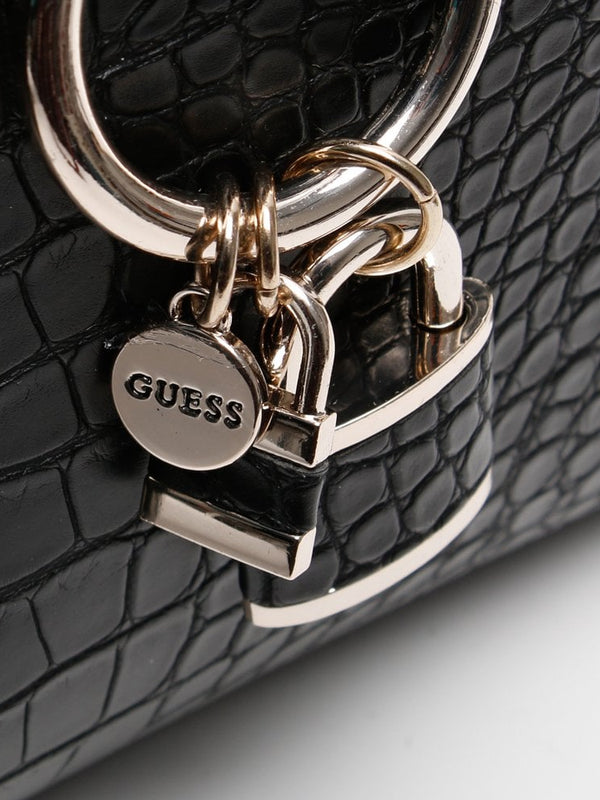 Asher Black Moc Croc Satchel Bag