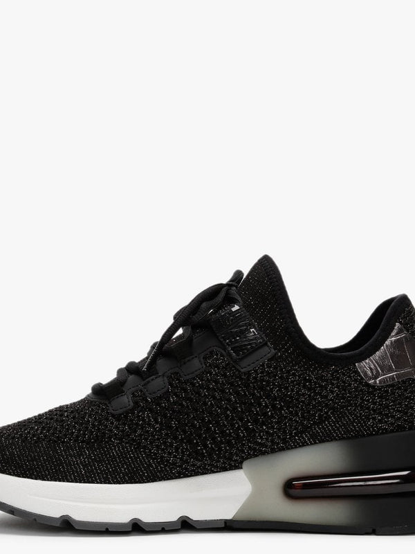 Krush Bis Black & Gunmetal Knitted Trainers