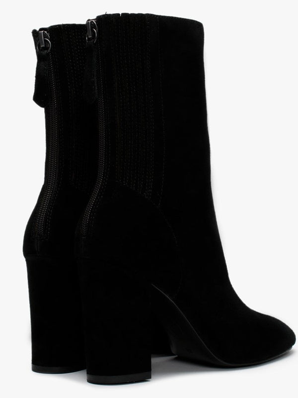 Jasmin Black Suede Ankle Boots