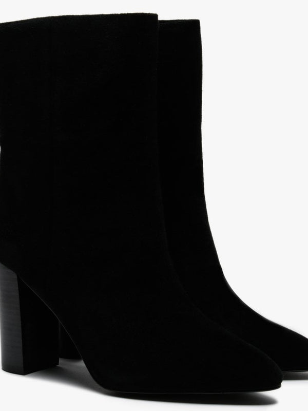 Diamond Black Suede Ankle Boots