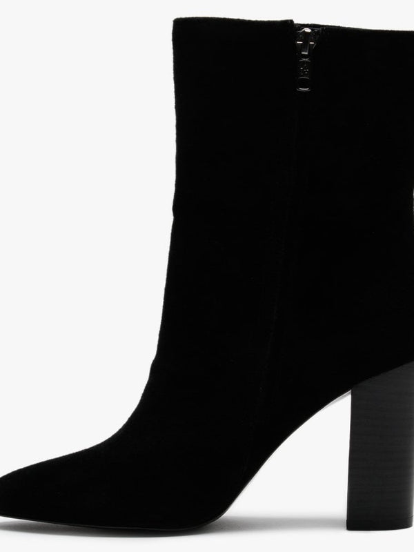Diamond Black Suede Ankle Boots