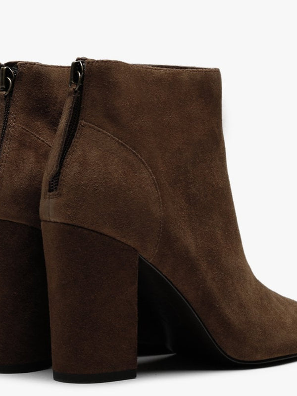 Joy Russet Suede Ankle Boots