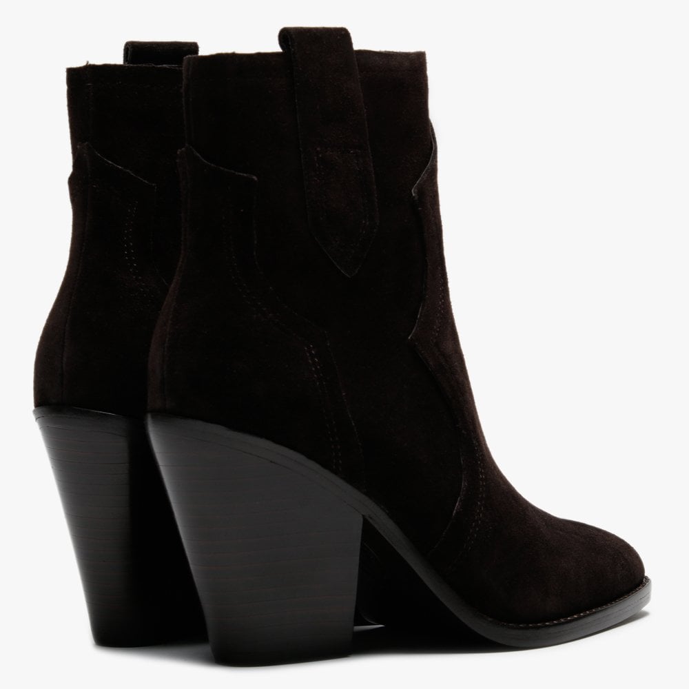 Esquire Africa Dark Brown Suede Western Ankle Boots