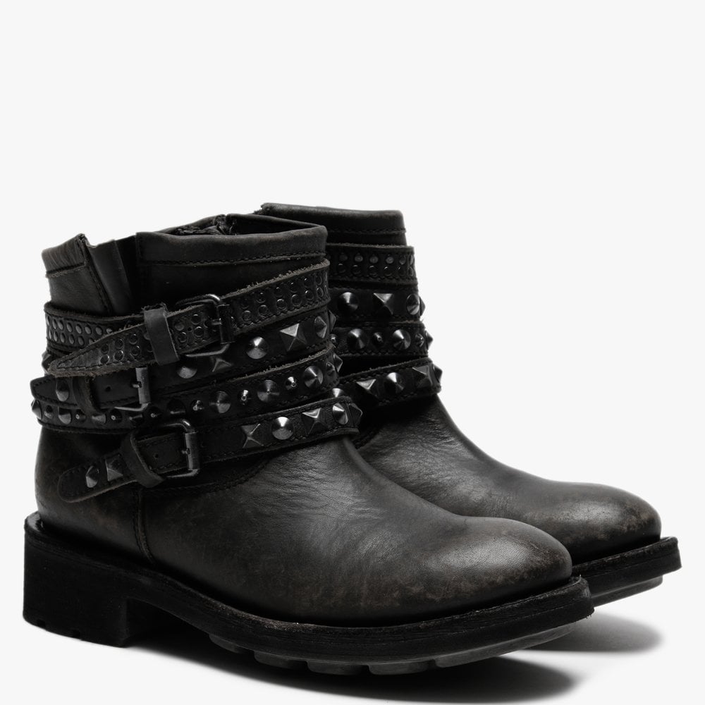 Tatum Black Studded Biker Boots
