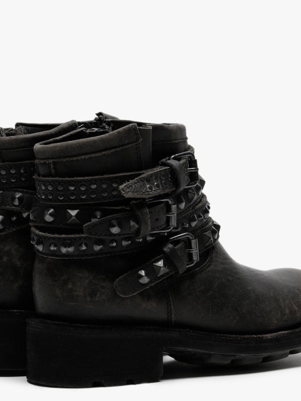 Tatum Black Studded Biker Boots
