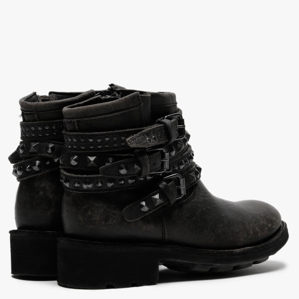 Tatum Black Studded Biker Boots