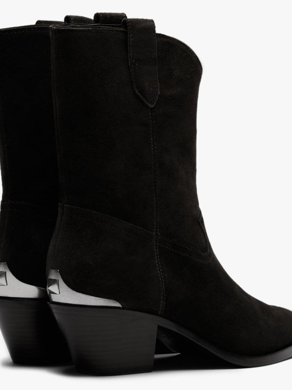 Famous Military Suede Metal Toe Cowboy Boots