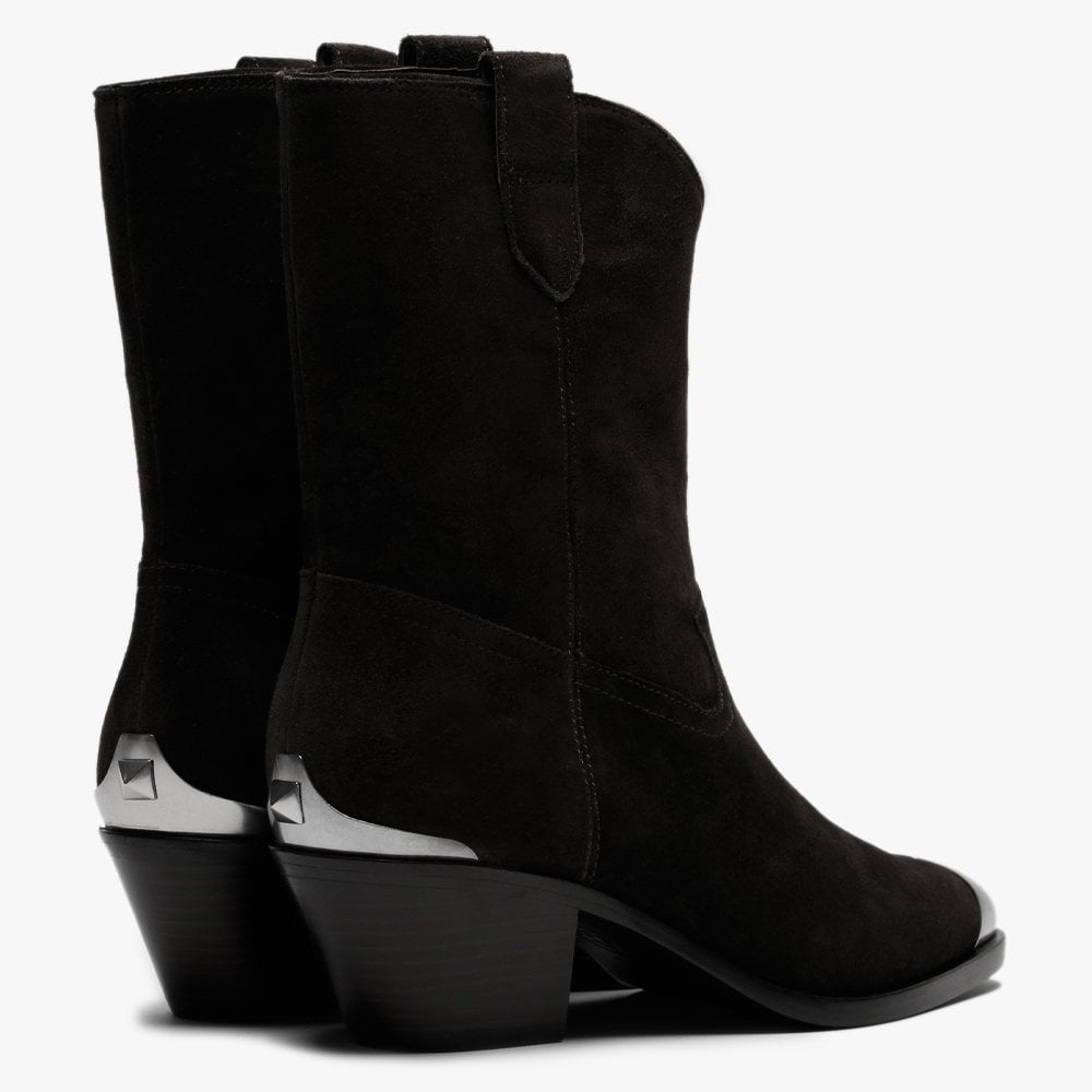 Famous Military Suede Metal Toe Cowboy Boots