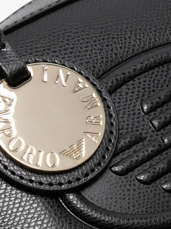 Raised Eagle Black Pebbled Camera Bag