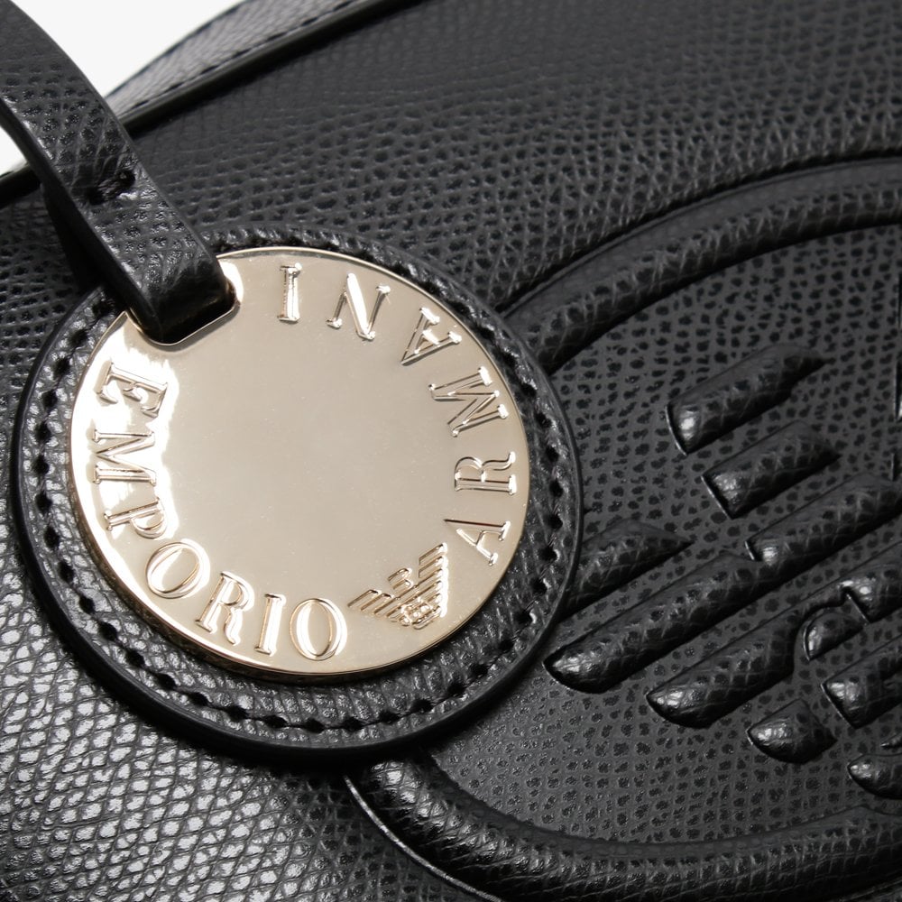 Raised Eagle Black Pebbled Camera Bag