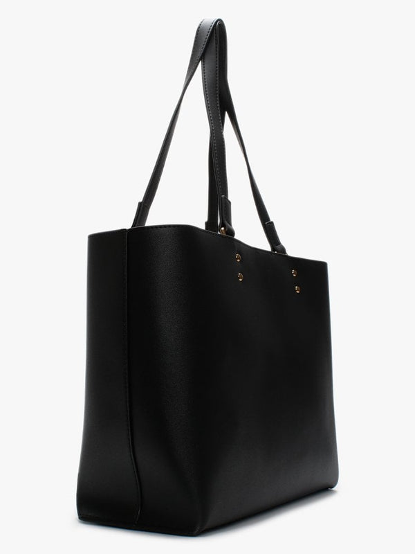 Studded Logo Black Tote Bag