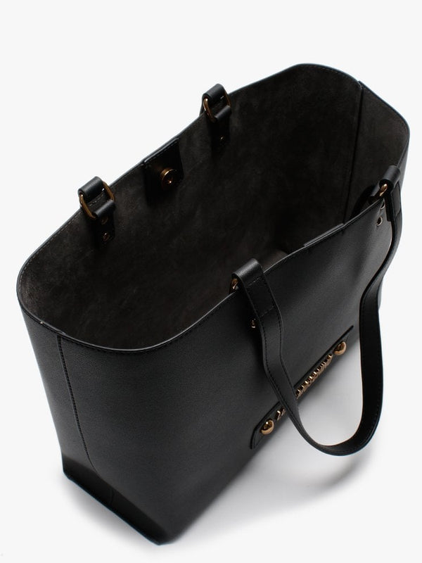Studded Logo Black Tote Bag