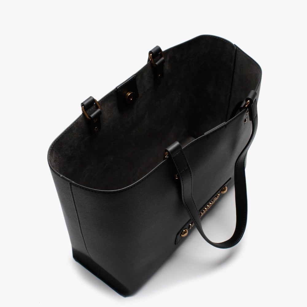 Studded Logo Black Tote Bag