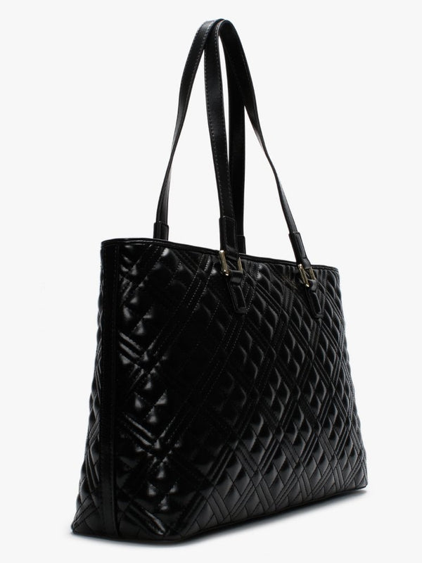 Quilted Black Tote Bag