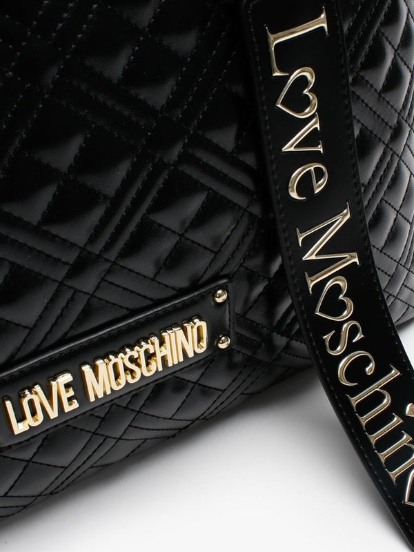 Quilted Black Tote Bag