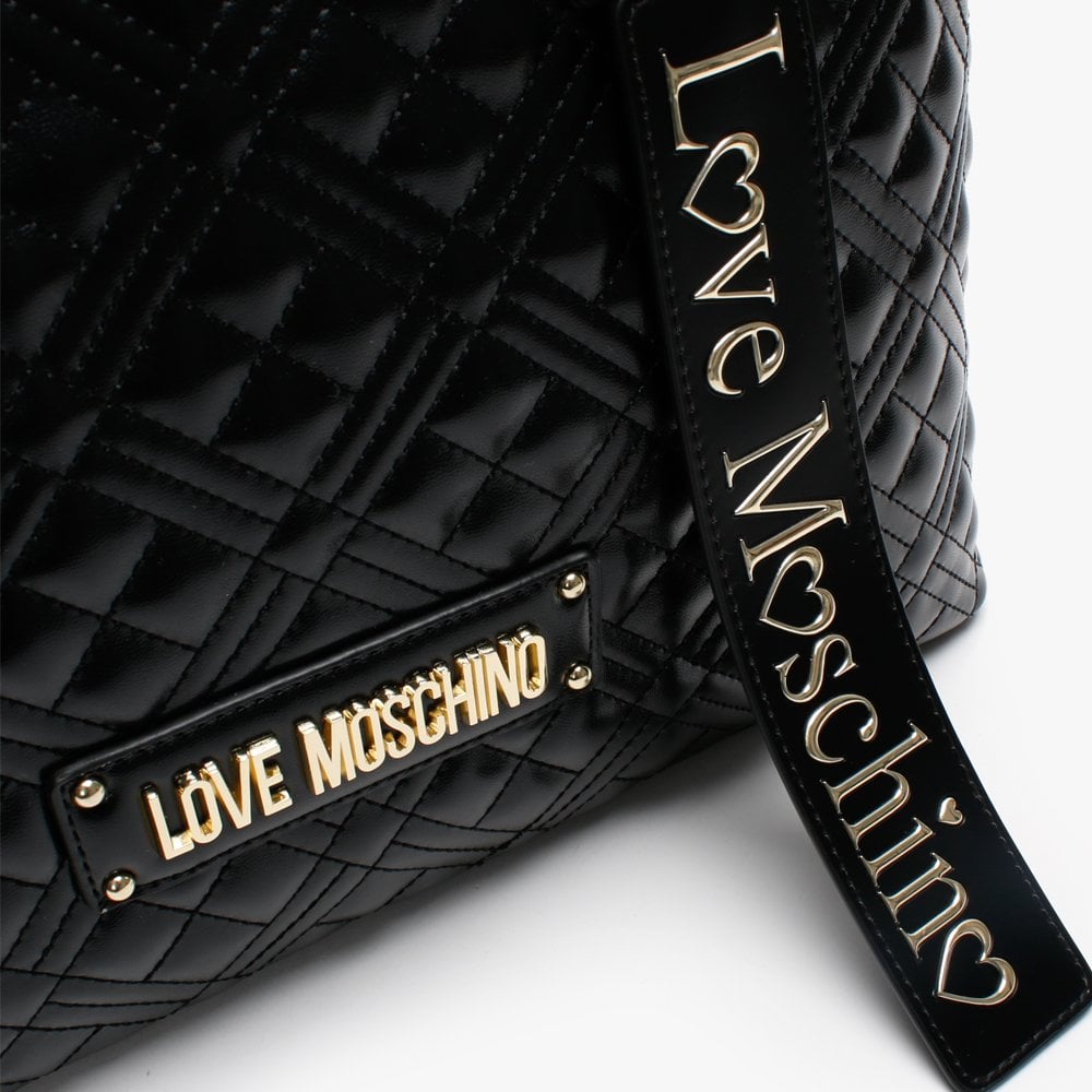 Quilted Black Tote Bag