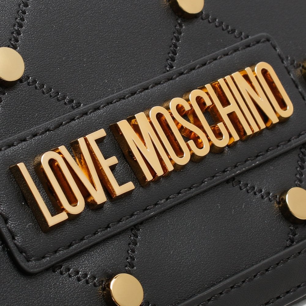 Mini Studded Quilted Black Cross-Body Bag