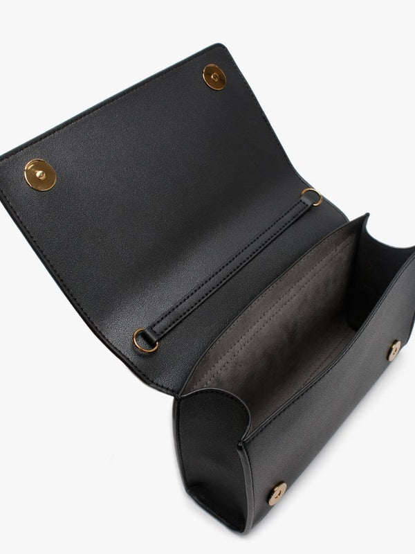 Studded Logo Black Clutch Bag