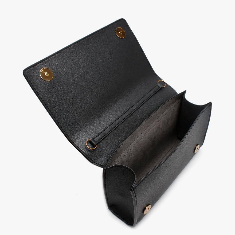 Studded Logo Black Clutch Bag