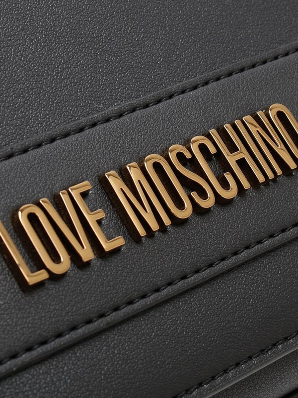 Studded Logo Black Clutch Bag