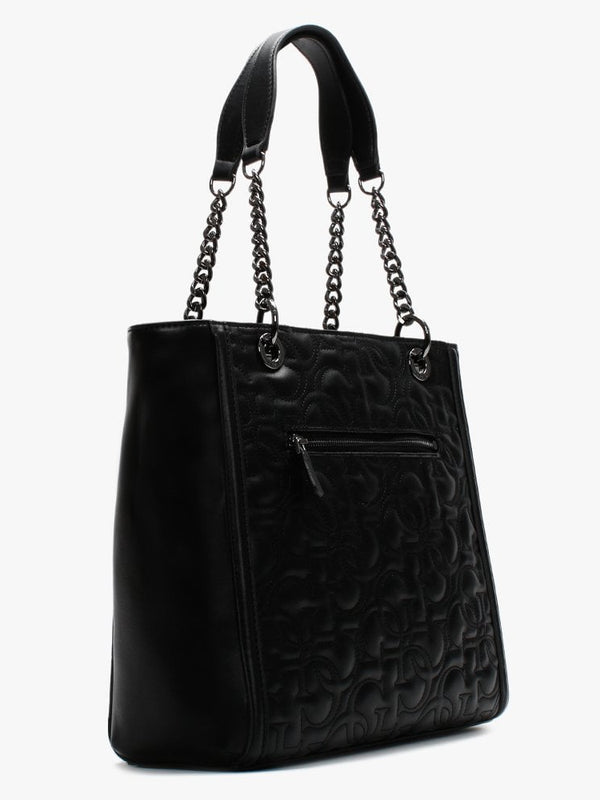 New Wave Black Quilted Tote Bag
