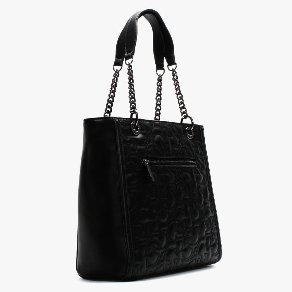 New Wave Black Quilted Tote Bag