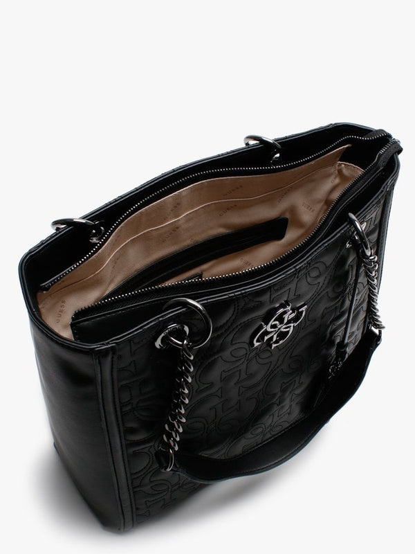 New Wave Black Quilted Tote Bag