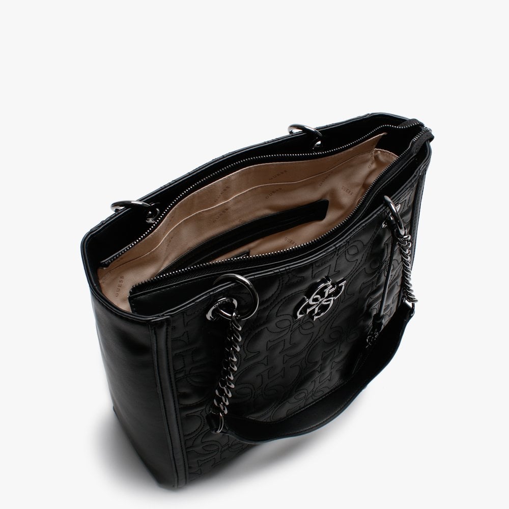 New Wave Black Quilted Tote Bag