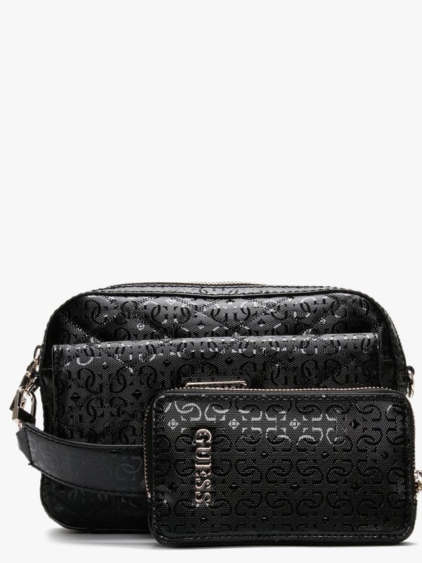 Astrid Black Quilted Logo Cross-Body Bag