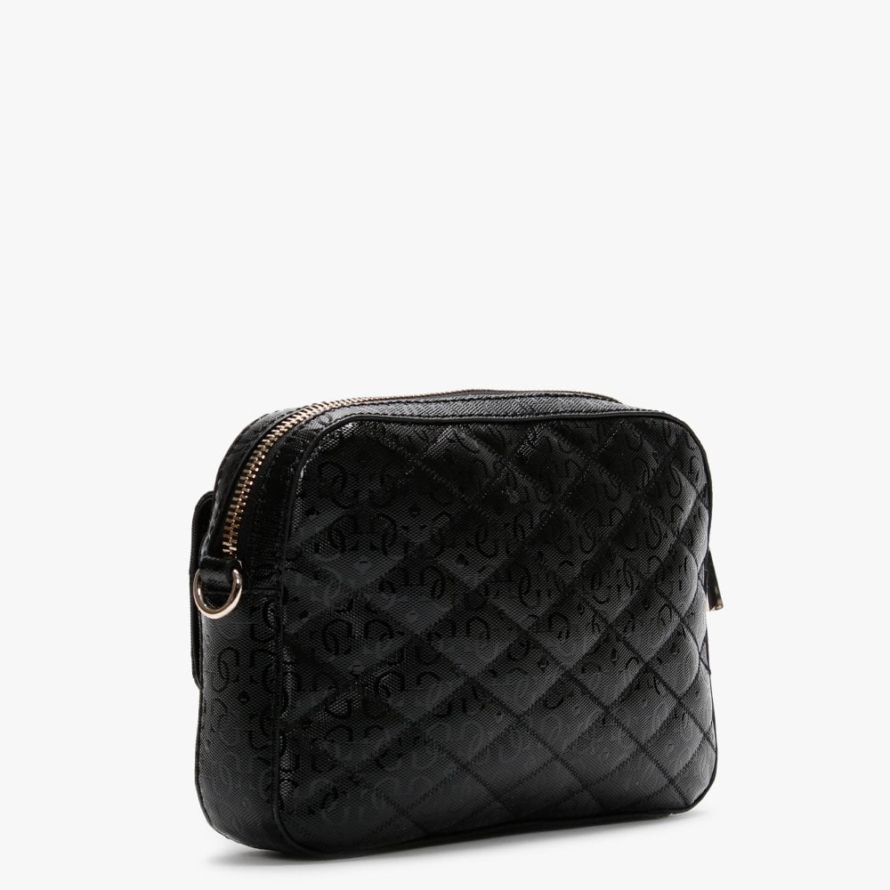 Astrid Black Quilted Logo Cross-Body Bag