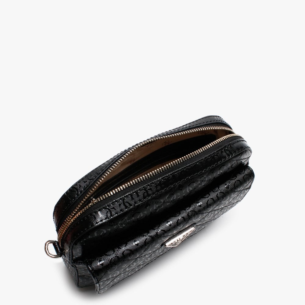 Astrid Black Quilted Logo Cross-Body Bag