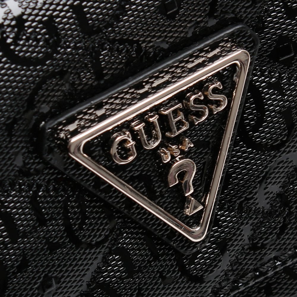 Astrid Black Quilted Logo Cross-Body Bag
