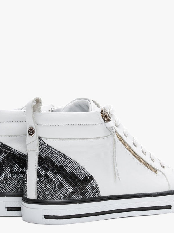 Estarni White Leather High Top Trainers