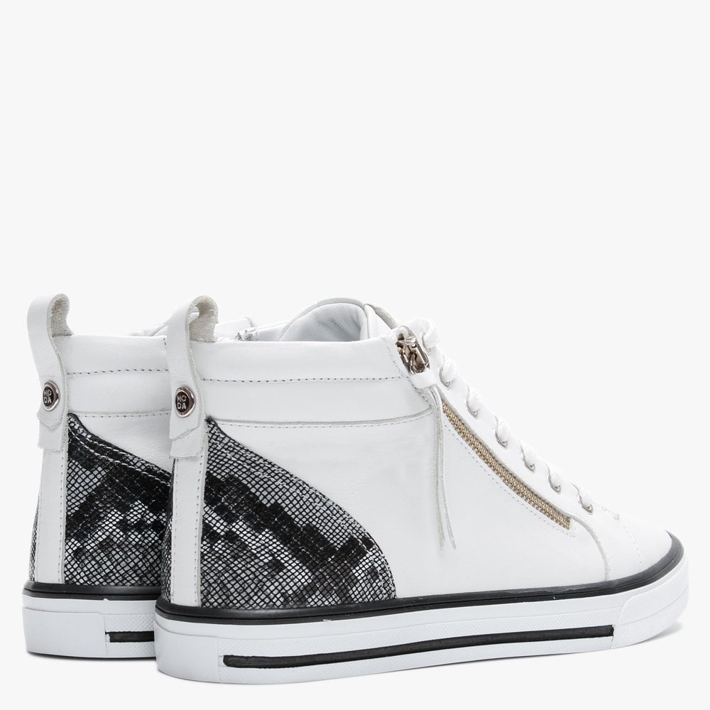 Estarni White Leather High Top Trainers