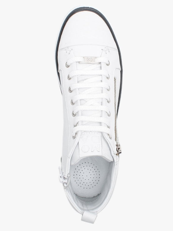 Estarni White Leather High Top Trainers