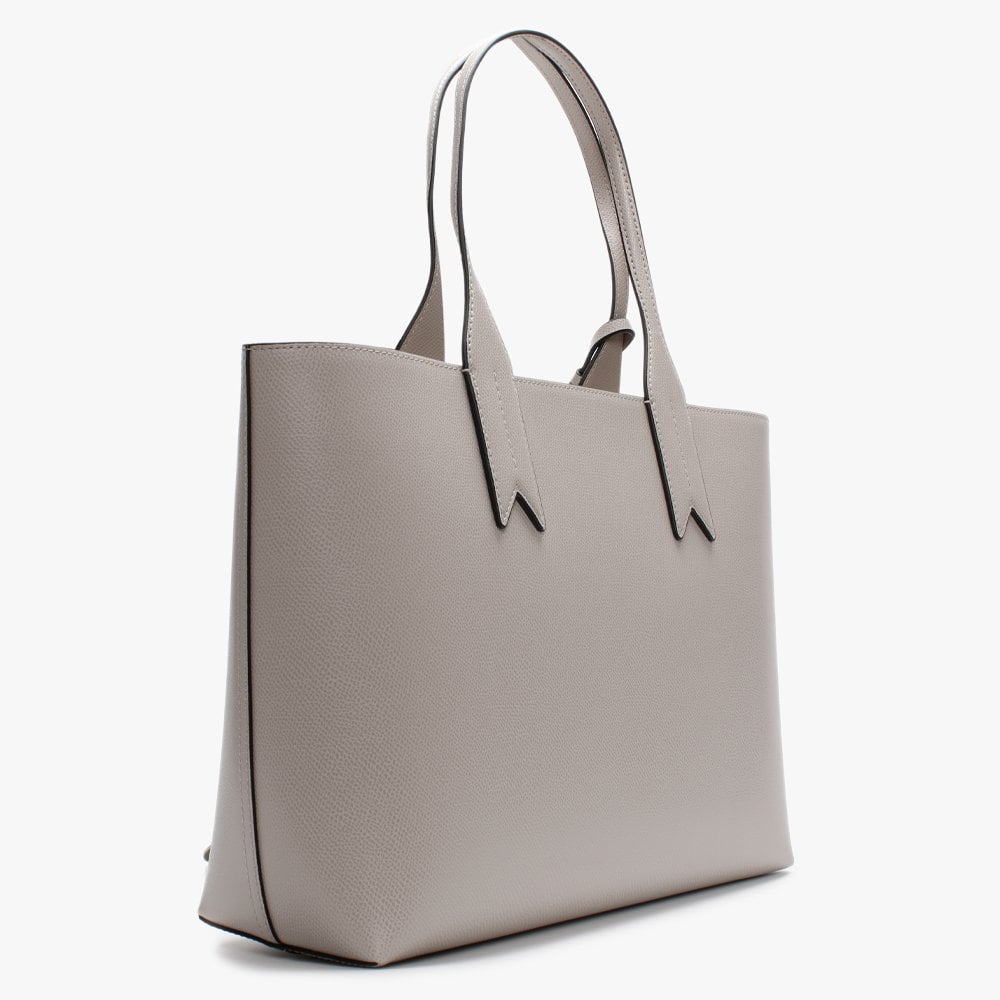 Taupe Textured Logo Shopper Bag